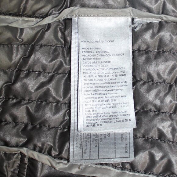 CALVIN KLEIN down blend packable puff Black hoodie jacket , women size large - Picture 9 of 10